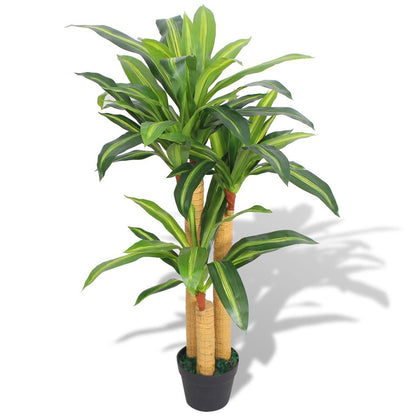 Artificial Dracaena Plant with Pot 35.4" Green