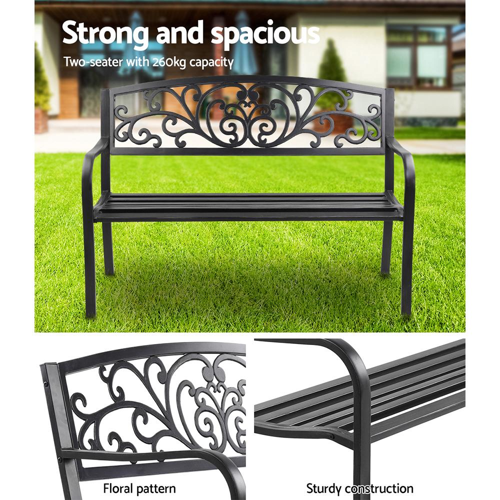 Gardeon Outdoor Garden Bench - Black